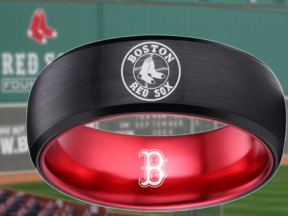 Boston Red Sox Ring Red Sox Wedding Ring Black & Red Sizes 6