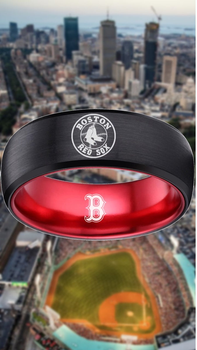 Boston Red Sox Ring Red Sox Wedding Ring Black & Red Sizes 6