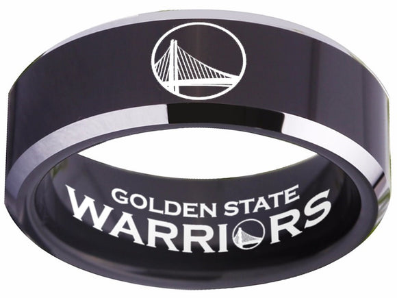 Golden State Warriors Ring Black and Silver Logo Ring #warriors #gsw