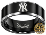 New York Yankees Ring | Black & Silver | Customizable