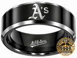 Oakland A's Ring | Black & Silver | Customizable