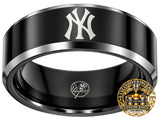 New York Yankees Ring | Black & Silver | Customizable