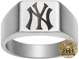 New York Yankees Ring | Silver Signet Ring | Customizable
