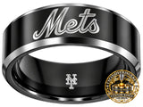 NY Mets Ring | Black & Silver | Customizable