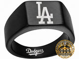 LA Dodgers Ring | Black Signet Ring | Customizable