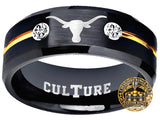Texas Longhorns Ring | Black & Gold CZ | UT Culture RIng