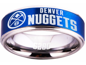 Denver Nuggets Ring: Blue & Silver Wedding Band | Sizes 5 - 15 | #Denver #Nuggets #5280