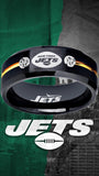 New York Jets Ring Black & Gold CZ Wedding Ring Sizes 6 - 13 #jets #nyjets