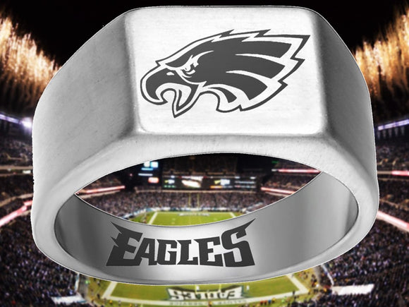 Philadelphia Eagles Ring Silver Titanium Ring #philadelphia #eagles #nfl