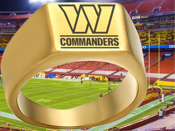 Washington Commanders Ring Gold Titanium Steel Ring #commanders