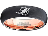 Miami Dolphins Ring Black & Rose Gold Tungsten Wedding Ring #miami #dolphins #miamidolphins