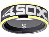 Chicago White Sox Ring Black & Gold Wedding Ring Sizes 6 - 13 #whitesox #mlb