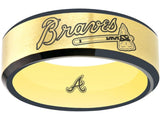 Atlanta Braves Ring Matte Gold & Black Tungsten Wedding Ring Sizes 6 - 13 #atlanta #braves