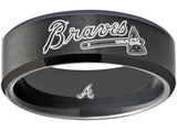Atlanta Braves Ring Rose Matte Black Tungsten Wedding Ring Sizes 6 - 13 #atlanta #braves