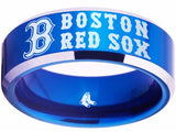 Boston Red Sox Ring Red Sox Wedding Ring Blue & Silver Ring Size 4 - 17