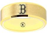 Boston Red Sox Ring Red Sox Wedding Ring Matte Gold Sizes 6 - 13