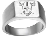 Las Vegas Raiders Ring Silver Titanium Steel Wedding Ring #Raiders #NFL
