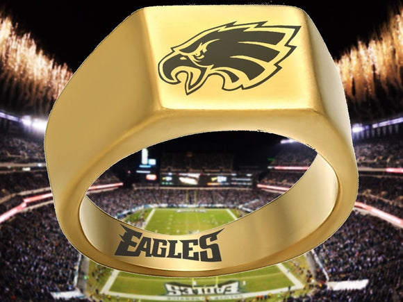 Philadelphia Eagles Ring Gold Titanium Ring #philadelphia #eagles #nfl