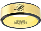 Miami Dolphins Ring Gold & Black Tungsten Wedding Ring #miami #dolphins #miamidolphins