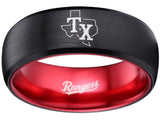 Texas Rangers Ring Rangers Black & Red Wedding Ring #rangers Sizes 6 - 13