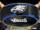 Philadelphia Eagles Ring Black & Blue Wedding Ring #philadelphia #eagles #nfl