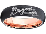 Atlanta Braves Ring Black & Rose Gold Tungsten Wedding Ring Sizes 5 - 13 #atlanta #braves