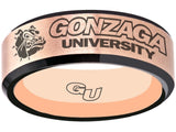 Gonzaga Bulldogs Ring Rose Rose Gold & Black Wedding Ring Sizes 6 - 13 #gonzaga #bulldogs