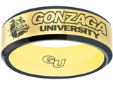 Gonzaga Bulldogs Ring Gold & Black Wedding Ring Sizes 6 - 13 #gonzaga #bulldogs