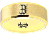 Boston Red Sox Ring Red Sox Wedding Ring Matte Gold Sizes 6 - 13 #boston