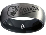 Baltimore Orioles Ring Orioles Gunmetal & Black Wedding Ring #orioles Sizes 6 - 13