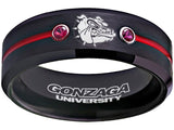 Gonzaga Bulldogs Ring Black & Red CZ Wedding Ring Sizes 6 - 13 #gonzaga #bulldogs
