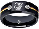Baltimore Orioles Ring Orioles Black & Gold CZ Wedding Ring #orioles Sizes 6 - 13