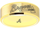 Atlanta Braves Ring Matte Gold Tungsten Wedding Ring Sizes 6 - 13 #atlanta #braves