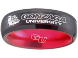 Gonzaga Bulldogs Ring Black & Pink 6mm Wedding Ring Sizes 6 - 13 #gonzaga