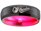 Baltimore Orioles Ring Orioles Black & Pink 6mm Wedding Ring #orioles Sizes 6 - 13