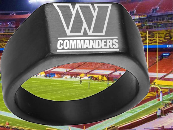 Washington Commanders Ring Black Titanium Steel Ring #commanders
