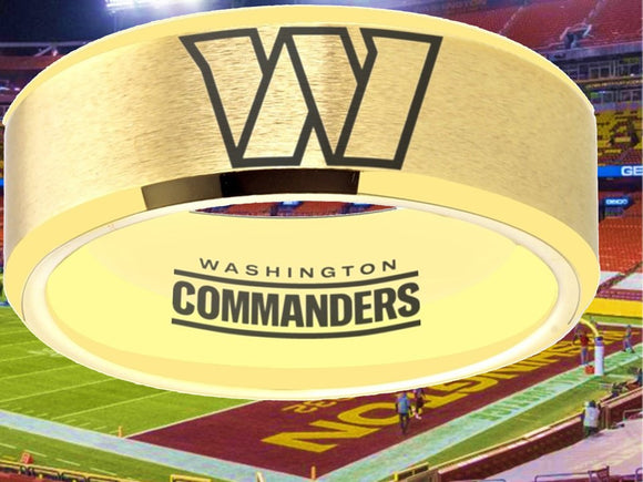 Washington Commanders Ring Gold Tungsten Wedding Ring #commanders
