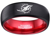 Miami Dolphins Ring Black & RedTungsten Wedding Ring #miami #dolphins #miamidolphins