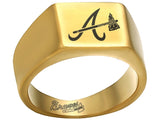 Atlanta Braves Gold Titanium Steel Ring #atlanta #braves #mlb