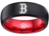 Boston Red Sox Ring Red Sox Wedding Ring Black & Red Sizes 6 - 13