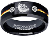 Gonzaga Bulldogs Ring Black & Gold CZ Wedding Ring Sizes 6 - 13 #gonzaga #bulldogs