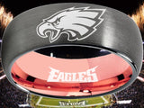 Philadelphia Eagles Ring Grey & Rose Gold Wedding Ring #philadelphia #eagles #nfl