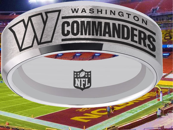 Washington Commanders Ring Silver Wedding Ring #Commanders #NFL