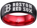 Boston Red Sox Ring Red Sox Wedding Ring Black & Red Sizes 6 - 13 #redsox
