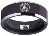 Boston Red Sox Ring Red Sox Wedding Ring Black & Silver Size 4 - 17
