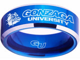 Gonzaga University Ring Bulldogs Blue & Silver Wedding Ring Sizes 4 - 17 #gonzaga