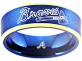 Atlanta Braves Ring Blue & Gold Tungsten Wedding Ring Sizes 6 - 13 #atlanta #braves