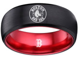 Boston Red Sox Ring Red Sox Wedding Ring Black & Red Sizes 6 - 13
