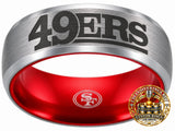 SF 49ers Ring | Silver & Red | Customizable