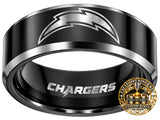Los Angeles Chargers Ring | Black & Silver | Customizable